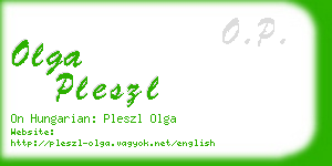 olga pleszl business card